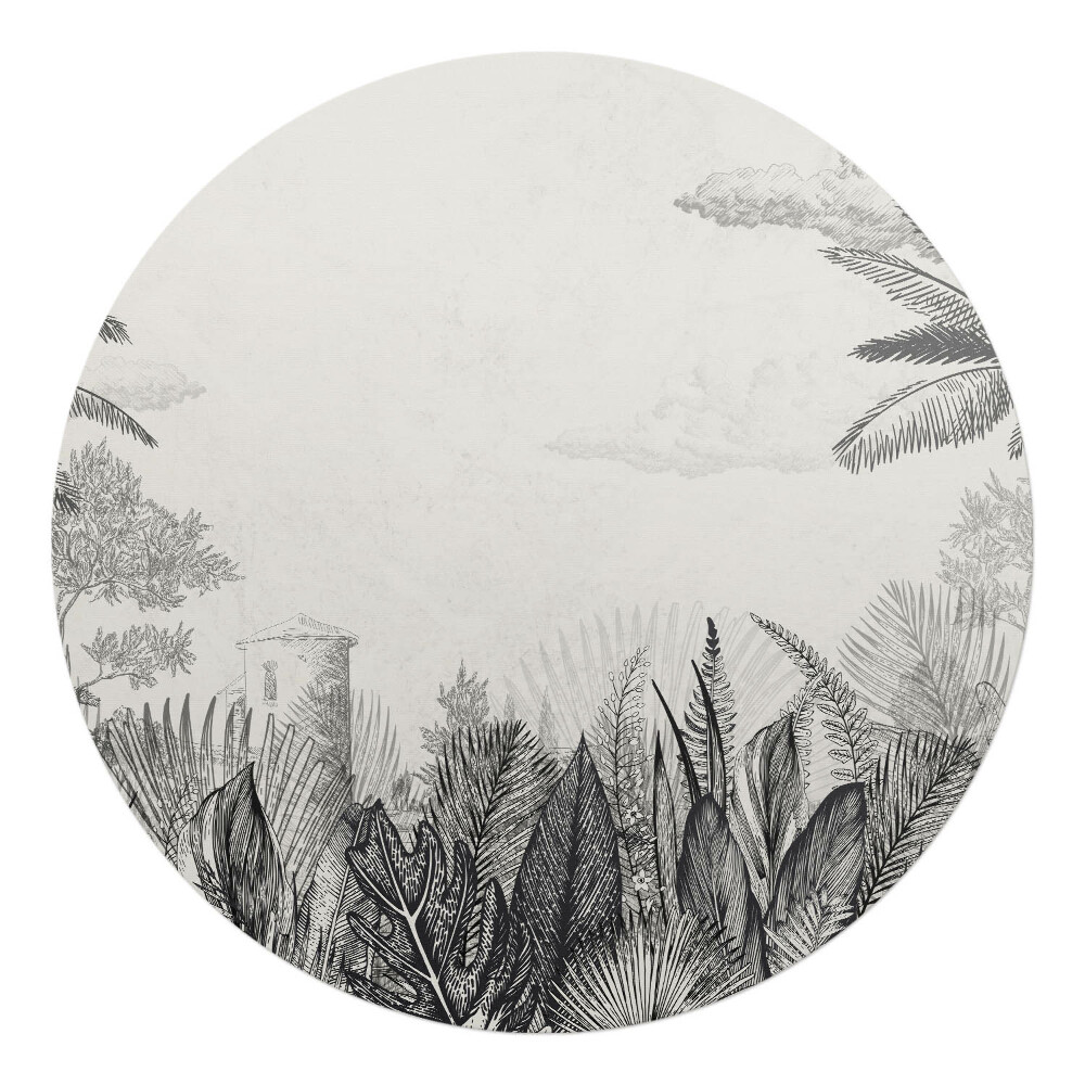 Podložka pod stoličku okrúhla Tropická ilustrácia