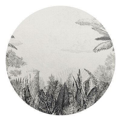 Podložka pod stoličku okrúhla Tropická ilustrácia