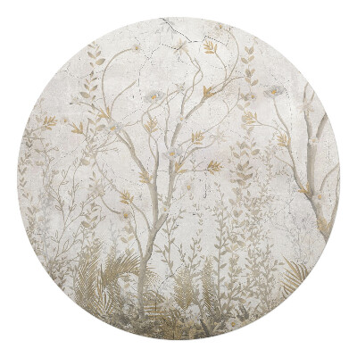 Podložka pod kolieskovú stoličku okrúhla Jemné rastlinné vzory