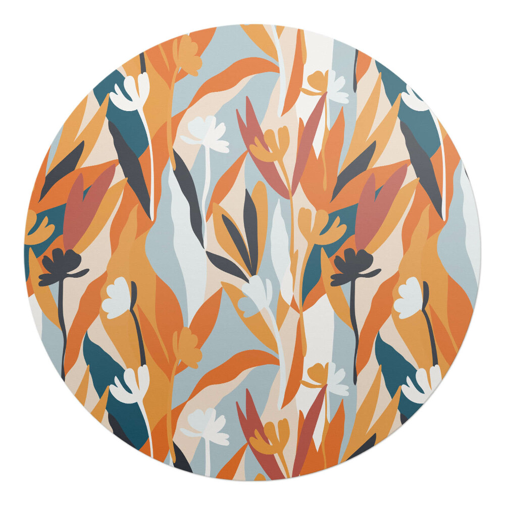 Podložka pod kolieskovú stoličku okrúhla Abstraktné listy