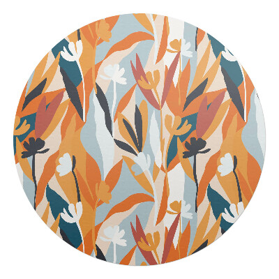 Podložka pod kolieskovú stoličku okrúhla Abstraktné listy