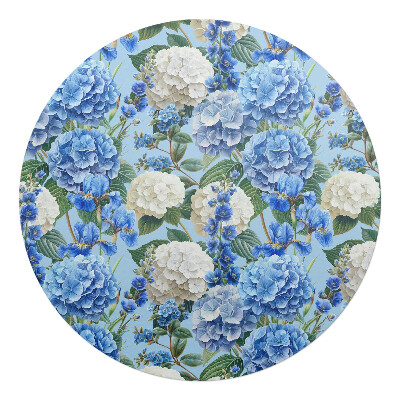 Podložka pod stoličku okrúhla Kvetinový vzor hortenzie