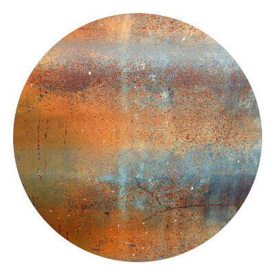 Podložka pod kolieskovú stoličku okrúhla Hrdza a kovová textúra