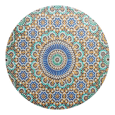 Podložka pod kolieskovú stoličku okrúhla Geometrický mozaikový vzor