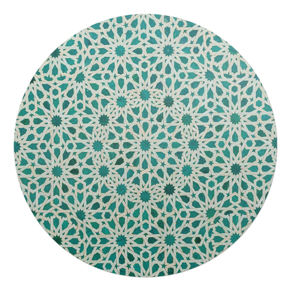 Podložka pod kolieskovú stoličku okrúhla Geometrický arabeskný vzor