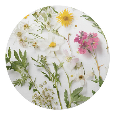 Podložka pod stoličku okrúhla Kvety a listy