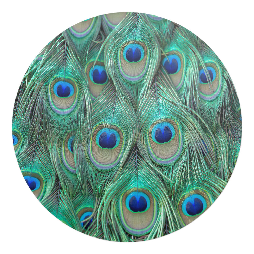 Podložka pod stoličku okrúhla Vzor pávieho peria