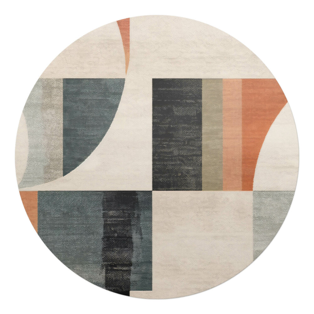 Podložka pod kolieskovú stoličku okrúhla Geometrické retro tvary