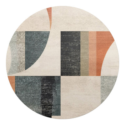 Podložka pod kolieskovú stoličku okrúhla Geometrické retro tvary