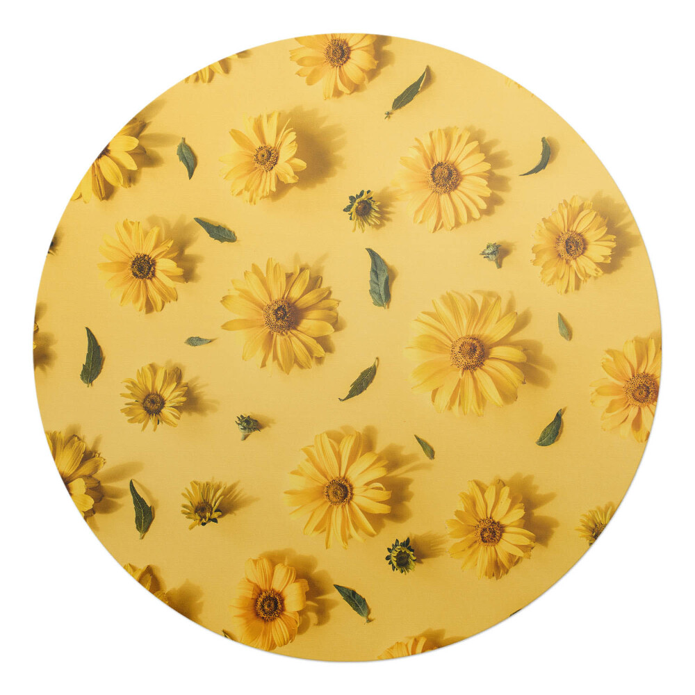 Podložka pod kolieskovú stoličku okrúhla Kvety na pozadí