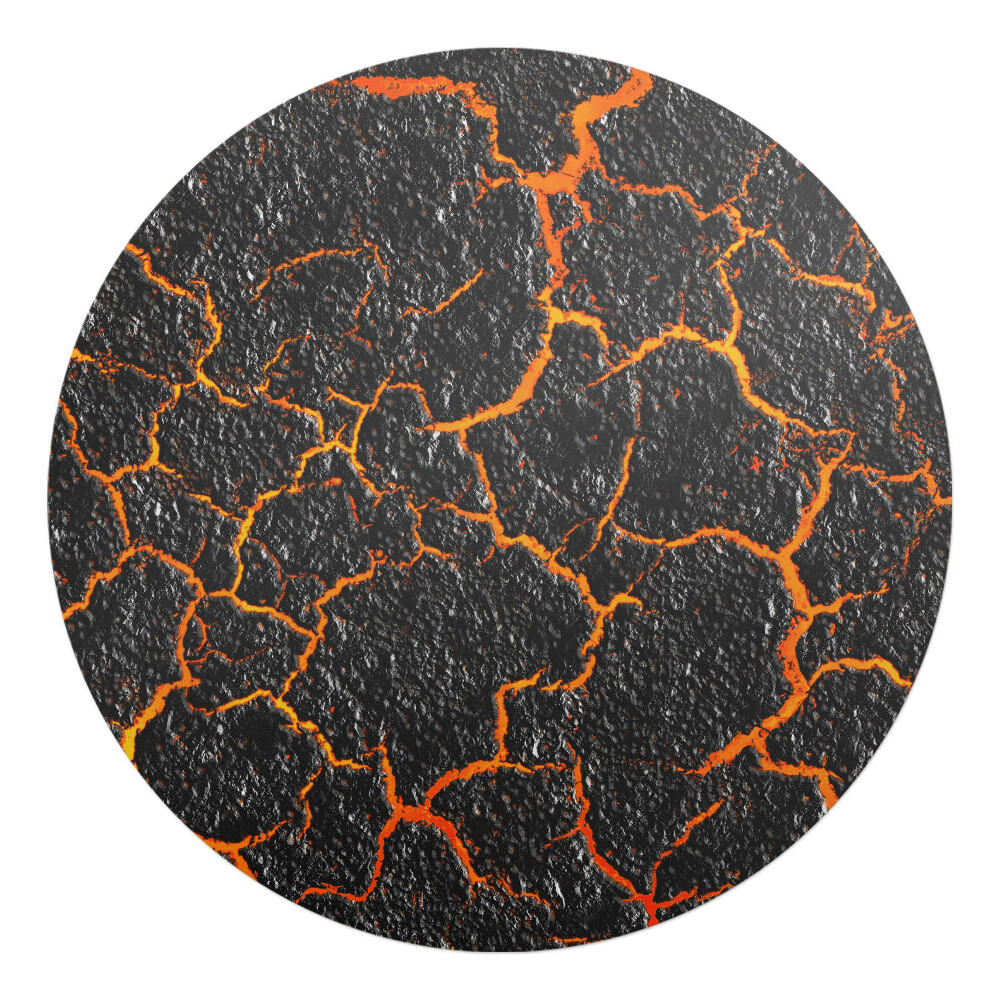 Podložka pod kolieskovú stoličku okrúhla Prasknutá láva