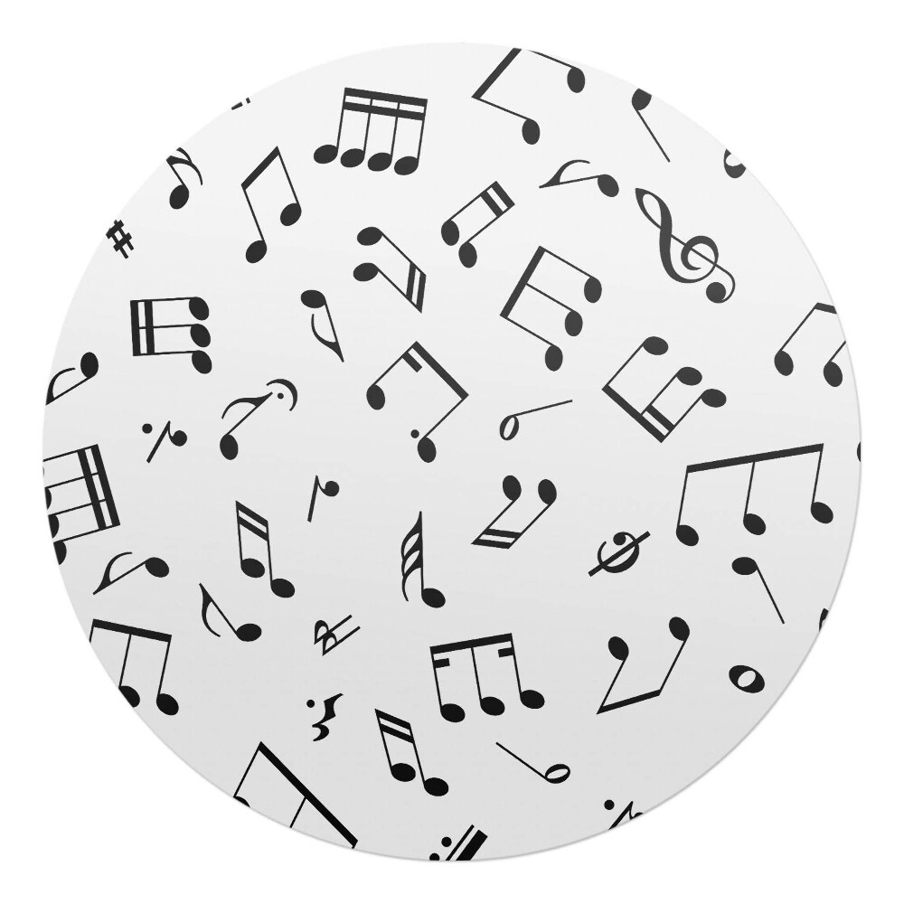 Podložka pod stoličku na kolieskach okrúhla Vzor hudobných nôt