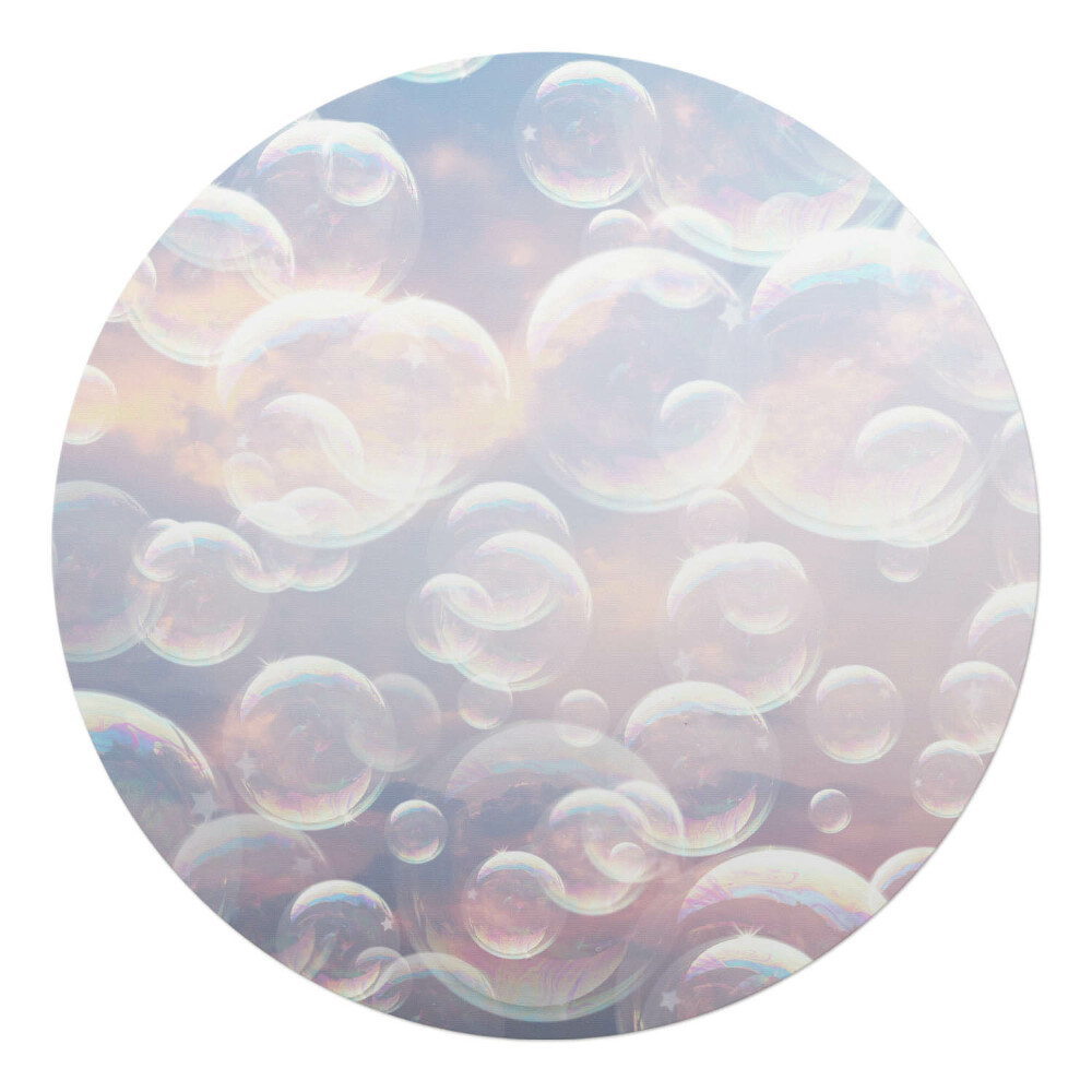 Podložka pod kolieskovú stoličku okrúhla Mydlové bubliny v oblakoch
