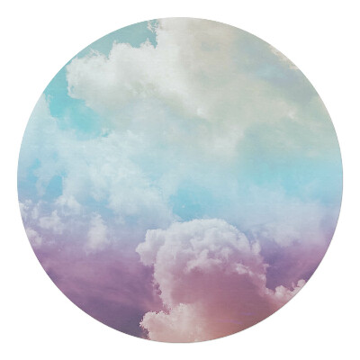 Podložka pod kolieskovú stoličku okrúhla Pastelové oblaky