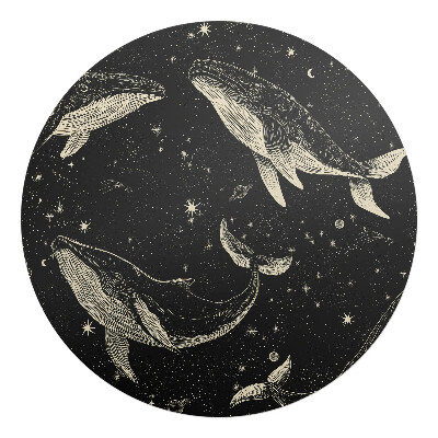 Podložka pod kolieskovú stoličku okrúhla Veľryby vo vesmíre