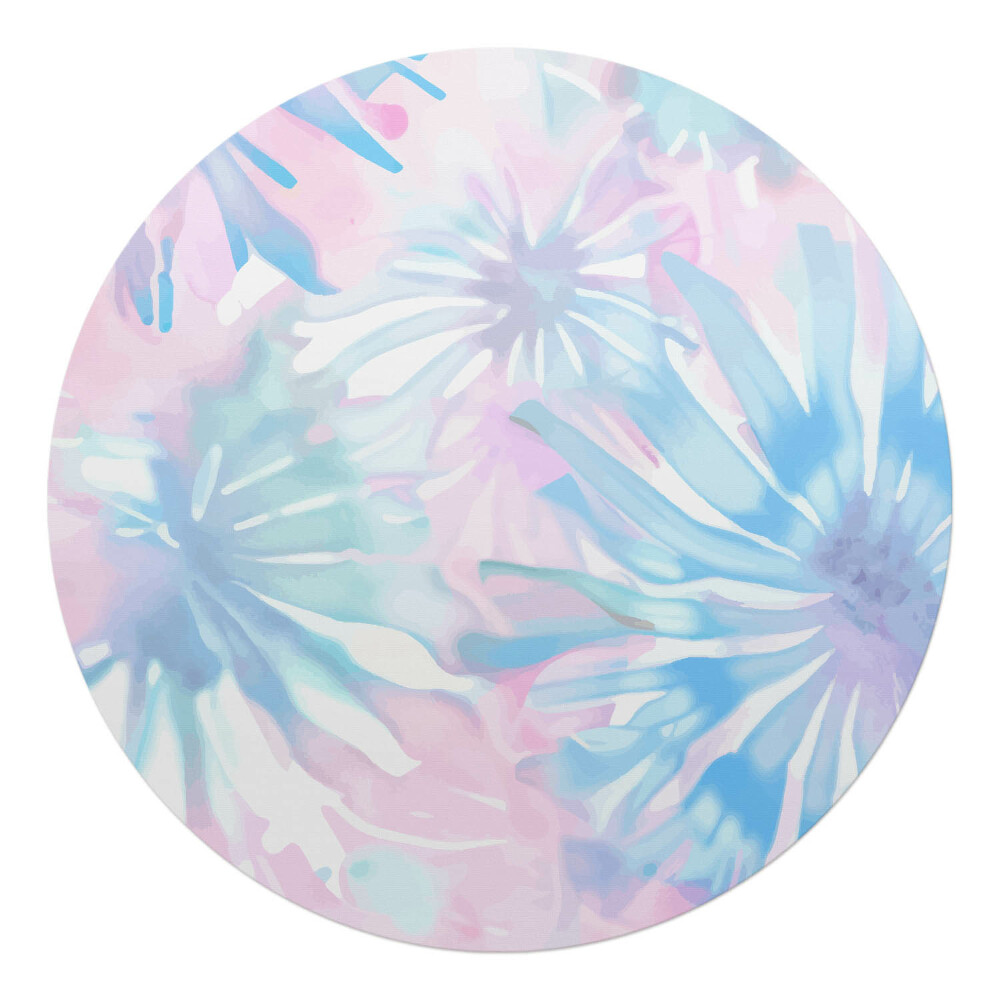 Podložka pod kolieskovú stoličku okrúhla Kvetinový akvarelový vzor