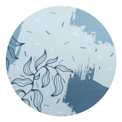 Podložka pod stoličku okrúhla Abstraktný rastlinný vzor