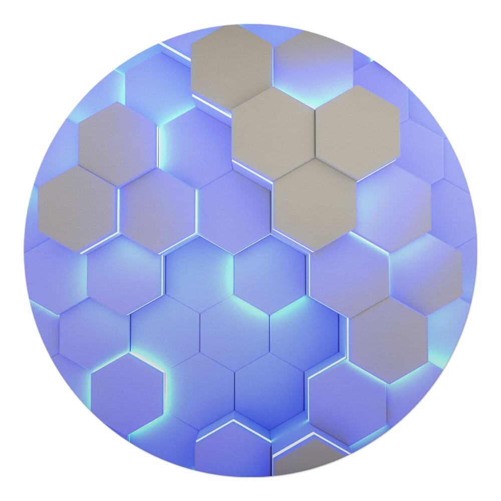 Podložka pod stoličku na kolieskach okrúhla Osvetlené šesťuholníky