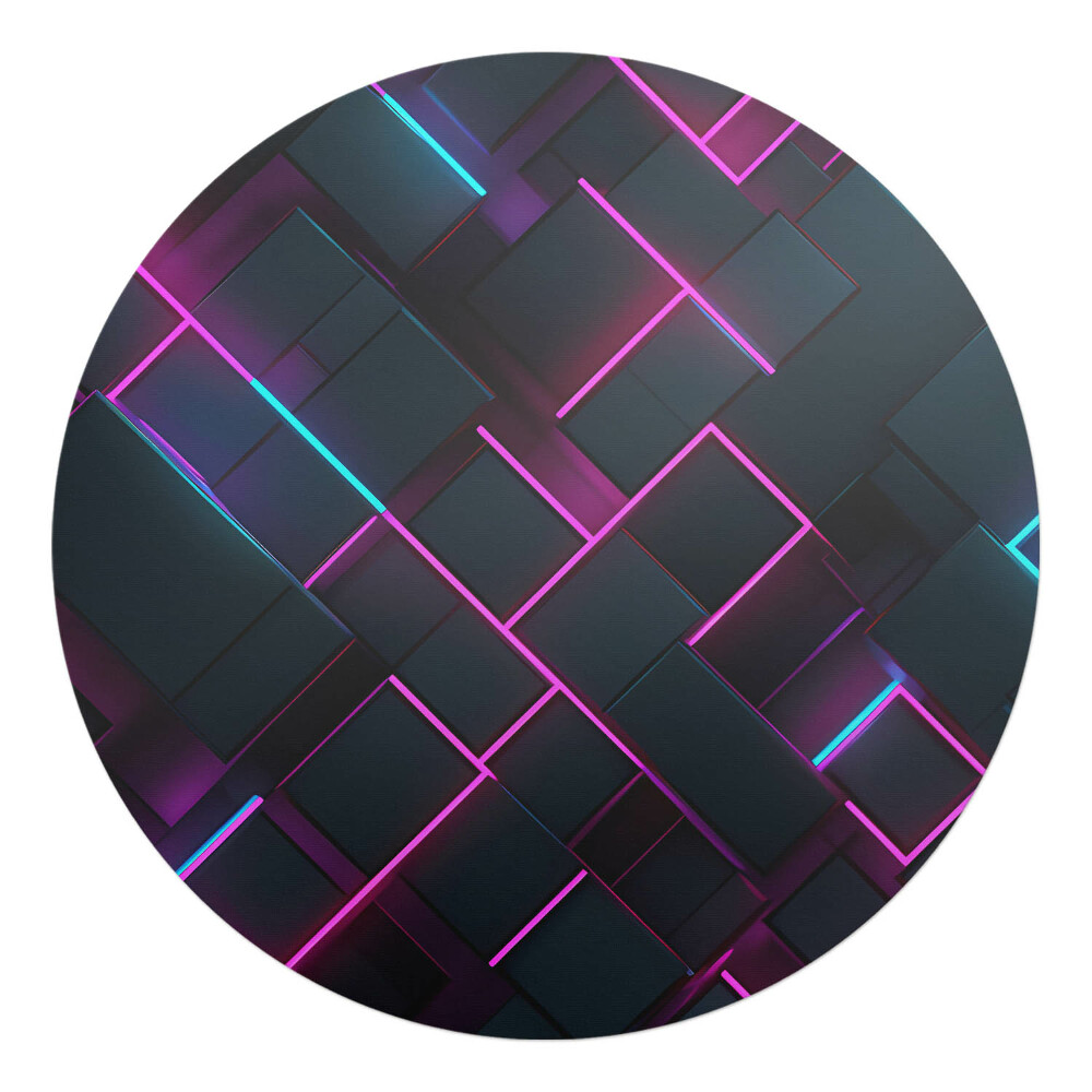 Podložka pod stoličku na kolieskach okrúhla Neónové obdĺžniky