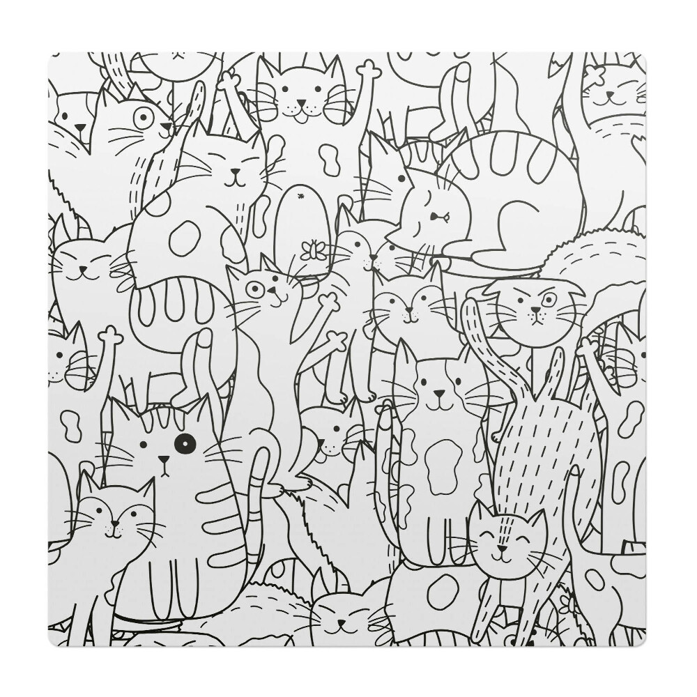 Podložka pod stoličku na kolieskach Kreslenie mačiek