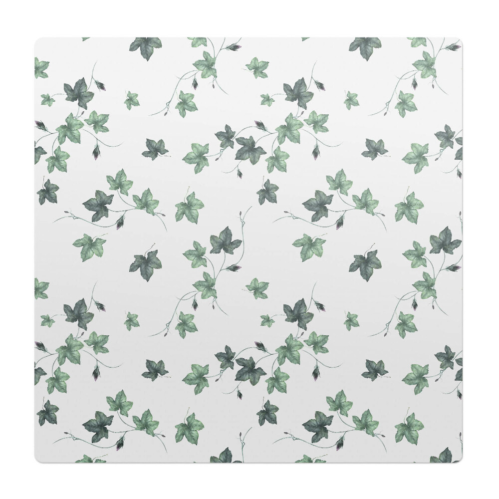 Podložka pod stoličku na kolieskach listy brečtanu na bielom