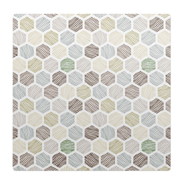 Podložka pod stoličku na kolieskach Šesťuholníky s pruhmi