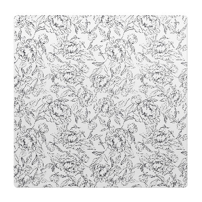 Podložka pod kolieskovú stoličku Kvetinový obrysový vzor