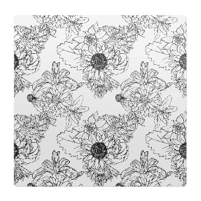 Podložka pod kolieskovú stoličku Kvetinový lineárny vzor