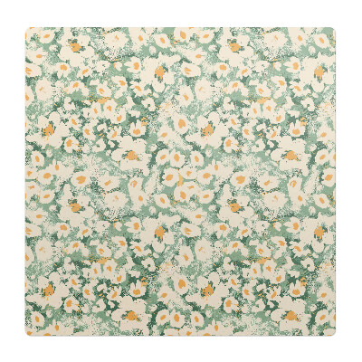 Podložka pod stoličku na kolieskach Retro kvetinový vzor