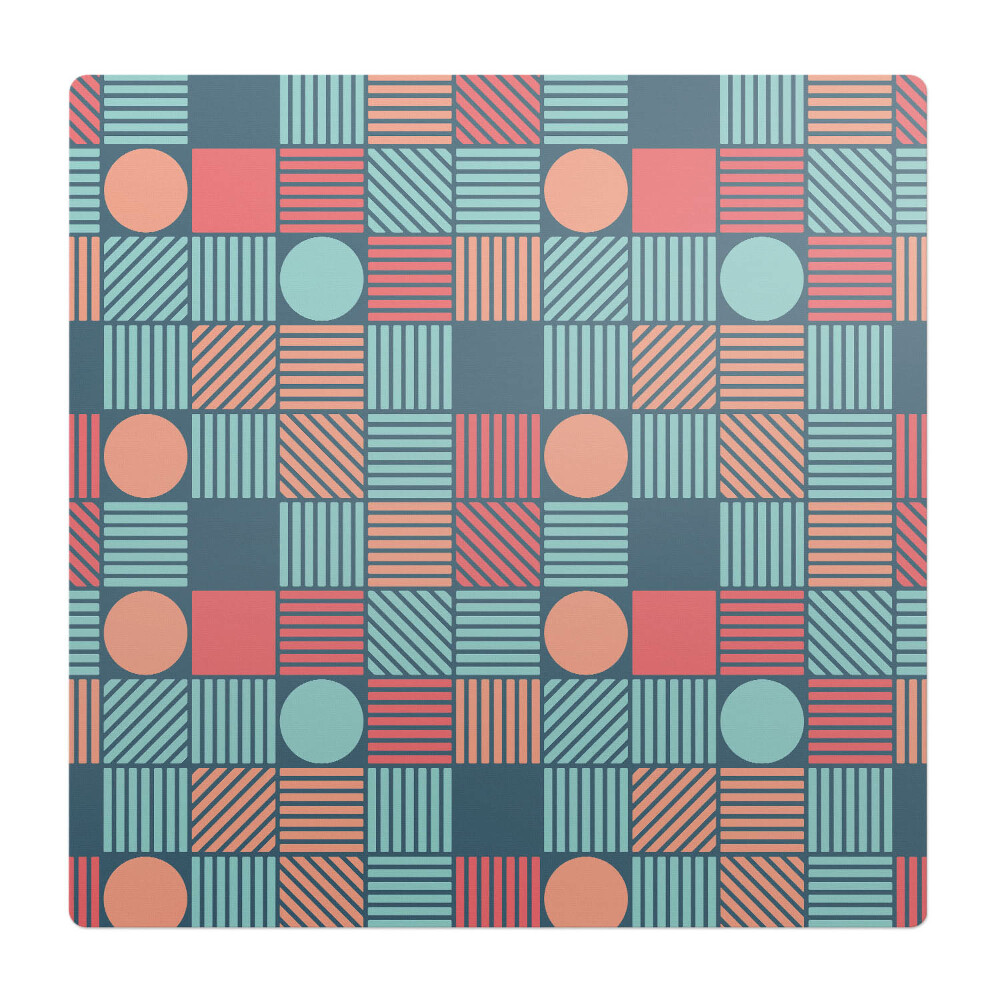 Podložka pod stoličku na kolieskach Geometrický retro vzor