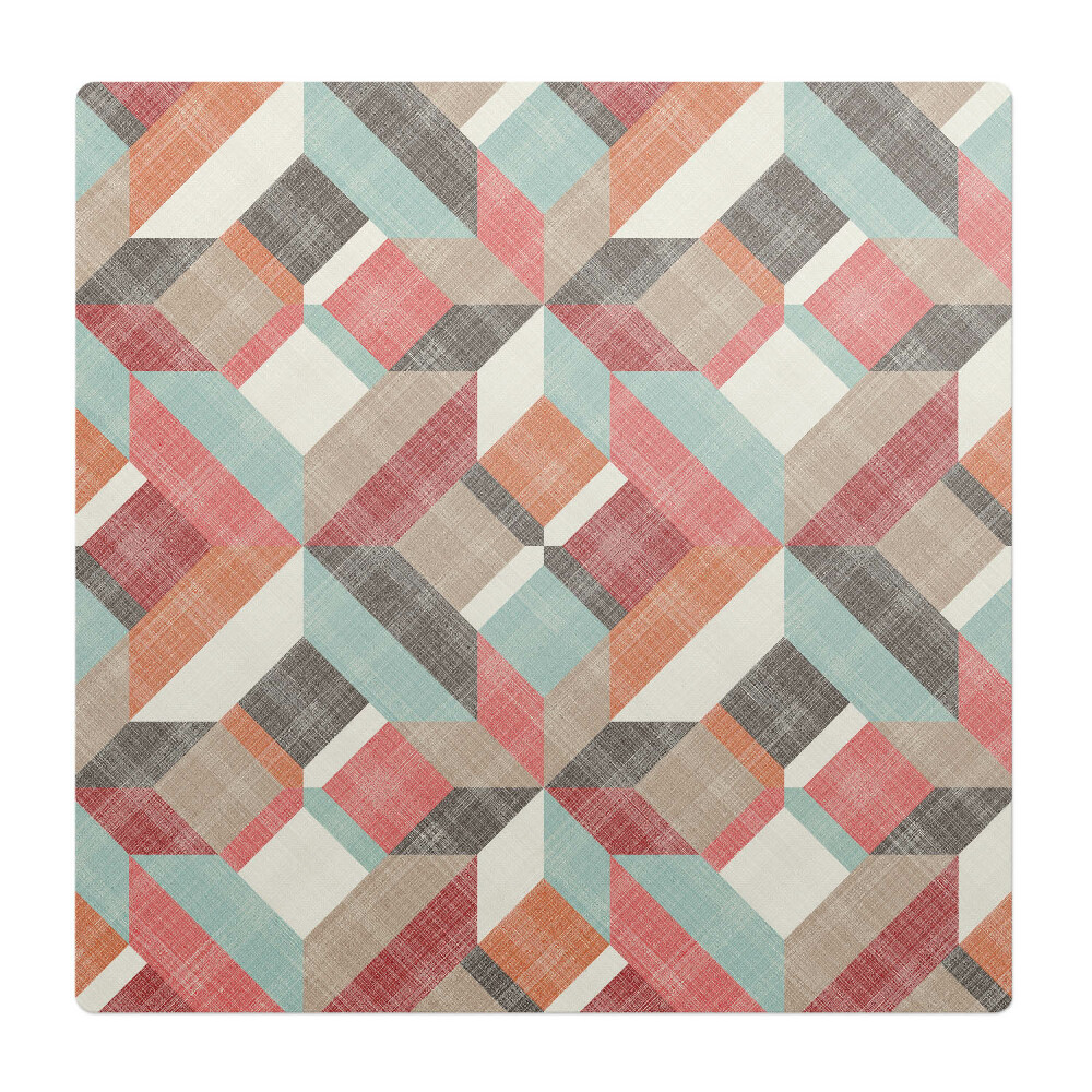 Podložka pod stoličku na kolieskach Geometrický retro vzor