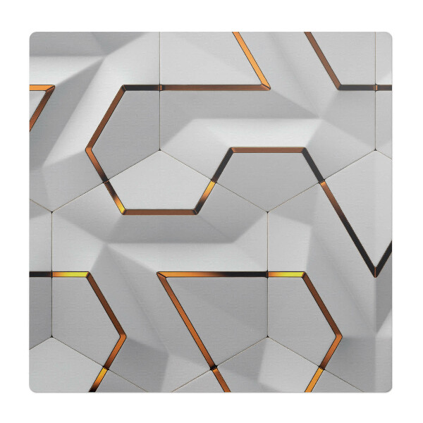 Podložka pod stoličku na kolieskach Geometrické šesťuholníky