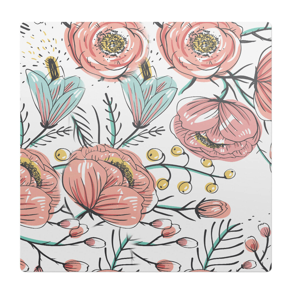 Podložka pod kolieskovú stoličku Retro kvetinový vzor