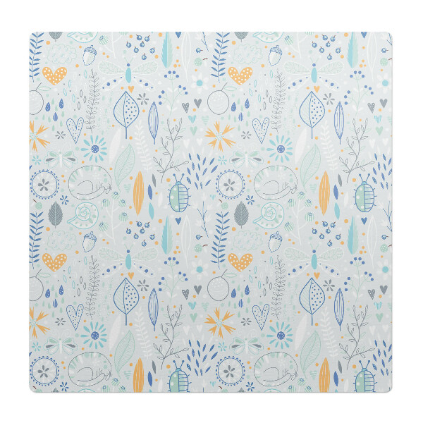 Podložka pod stoličku na kolieskach Jemný vzor prírody