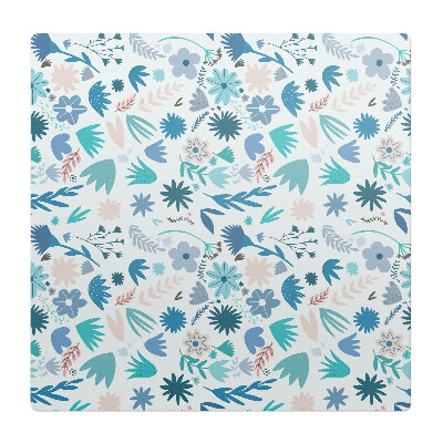 Podložka pod stoličku na kolieskach Retro kvetinový vzor