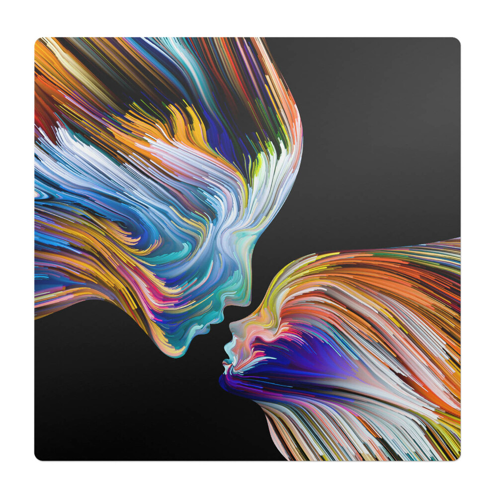 Podložka pod stoličku Farebné tváre v pohybe