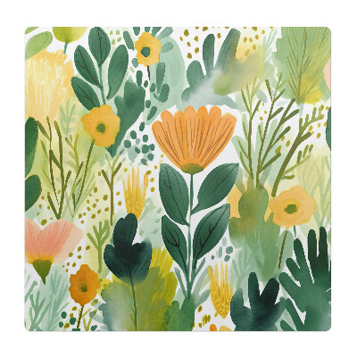 Podložka pod stoličku Akvarelová kvetinová lúka