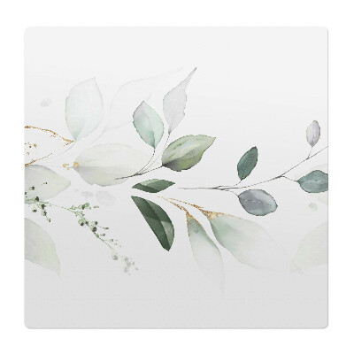 Podložka pod stoličku na kolieskach Jemné akvarelové listy