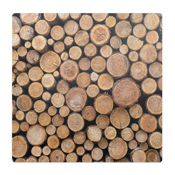 Podložka pod stoličku na kolieskach Stohy drevených polená