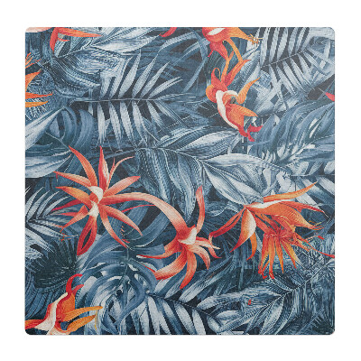 Podložka pod stoličku na kolieskach Exotické listy a kvety