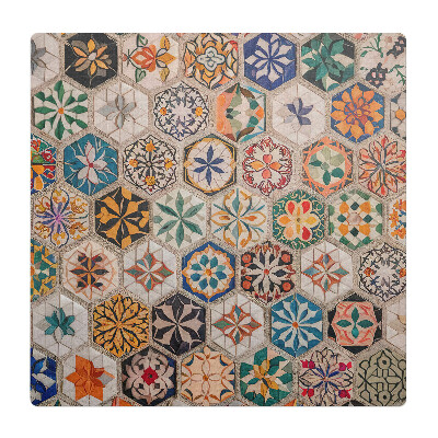 Podložka pod stoličku na kolieskach Kvetinová mozaika