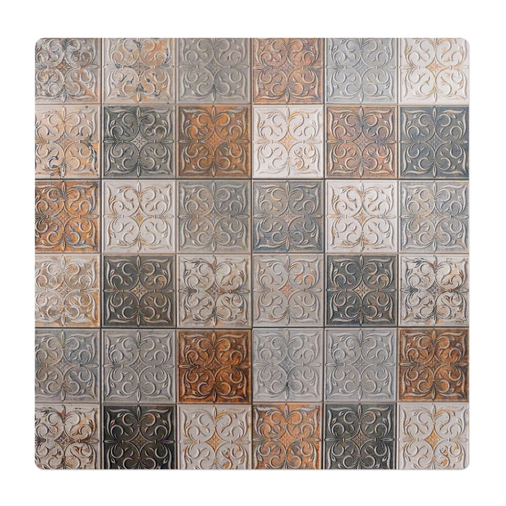 Podložka pod stoličku na kolieskach Štvorcový retro vzor