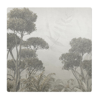 Podložka pod stoličku na kolieskach Jemný tropický les