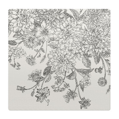 Podložka pod stoličku na kolieskach Vintage kvetinový vzor