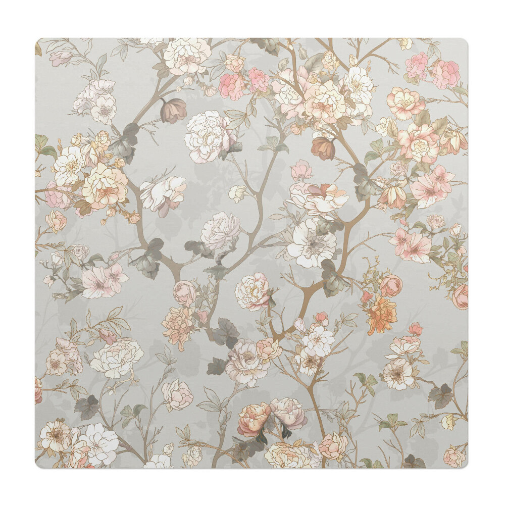 Podložka pod stoličku na kolieskach Kvetinový ornament