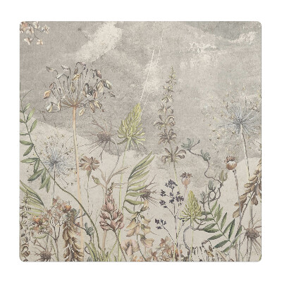 Podložka pod stoličku na kolieskach Vintage rastlinný vzor