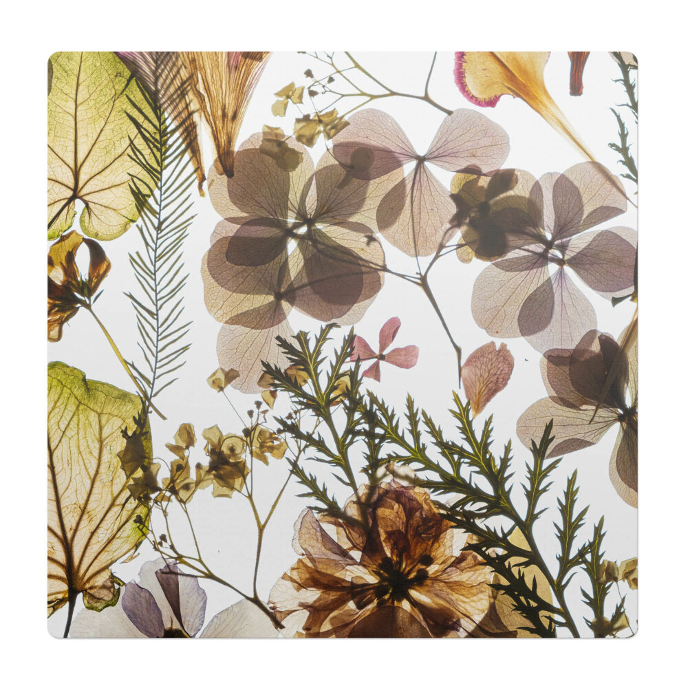Podložka pod stoličku na kolieskach Sušené listy a kvety