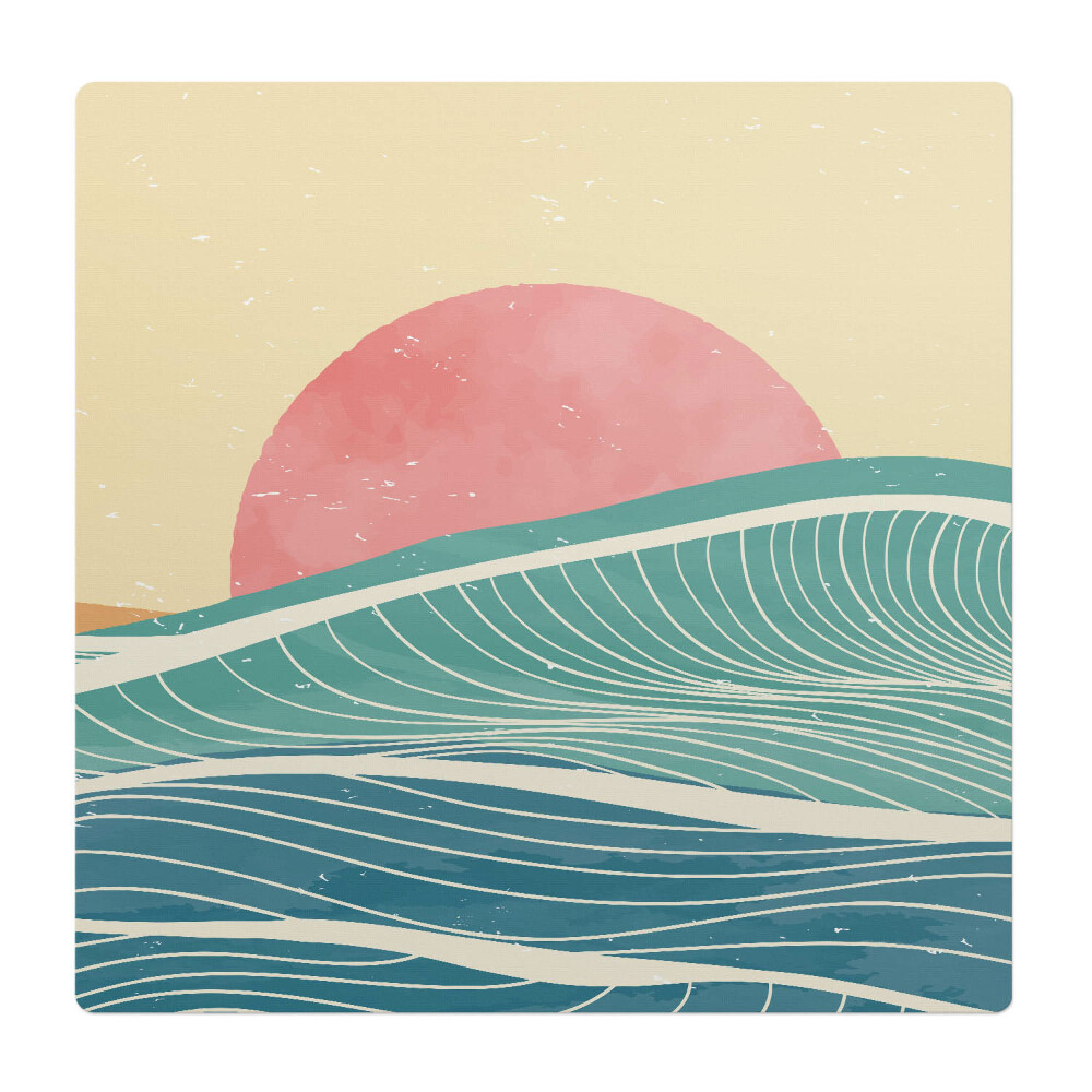 Podložka pod kolieskovú stoličku Vlny a západ slnka