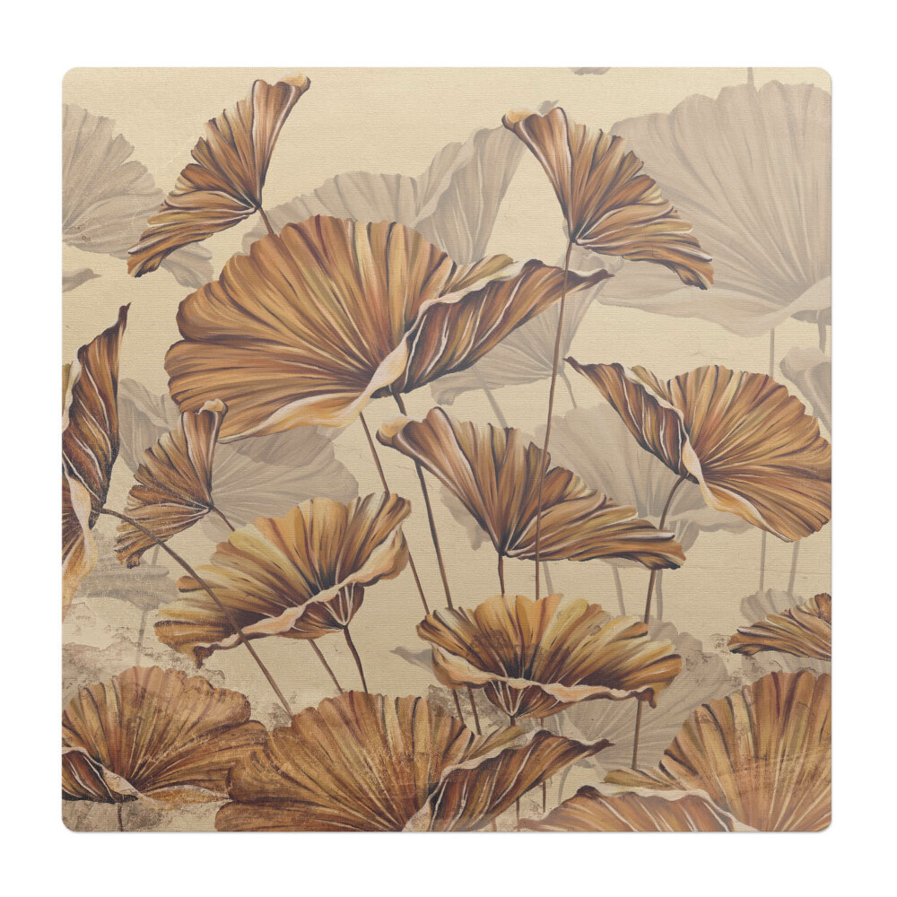 Podložka pod kolieskovú stoličku Kvety v sépiovej farbe
