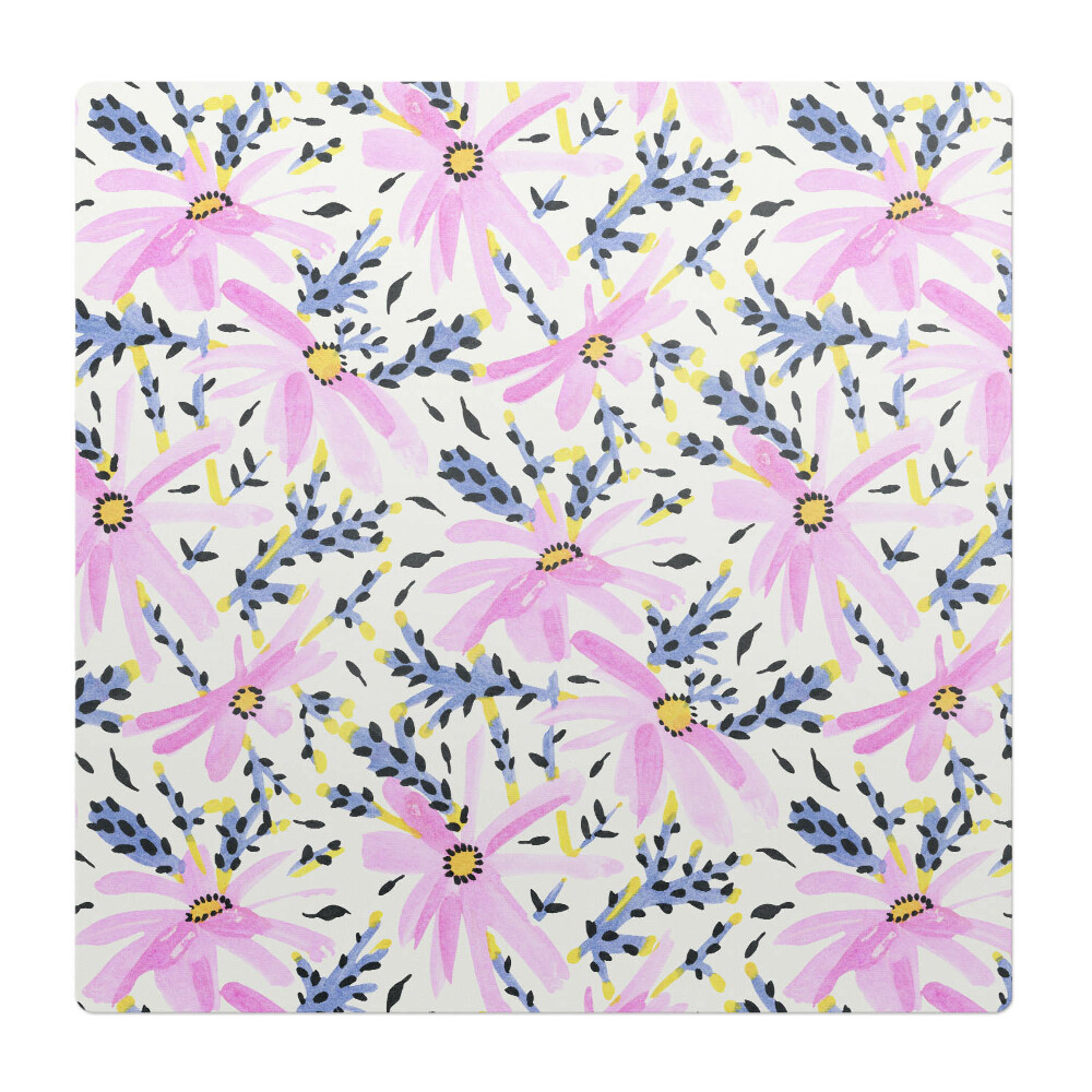 Podložka pod stoličku na kolieskach Kvetinový pastelový vzor